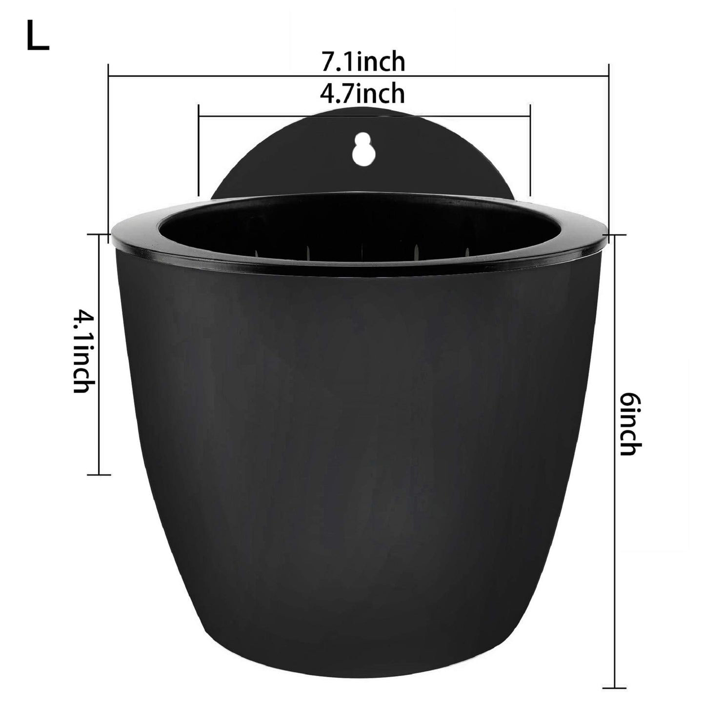 elfinrm 7Pack Self-Watering Plant Flower Pot Wall Hanging Plastic Planters Size 7 inch with 7 Hooks Replacement for Plants Flowers Indoor Outdoors