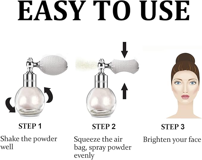 Champagne Highlighter Spray, Loose Shimmer Powder High Gloss Makeup Mist for Body, Face, Hair, Long Lasting Glitter Hairspray for Festive Party, Stage Shows, Nightclubs, Bar (2#)