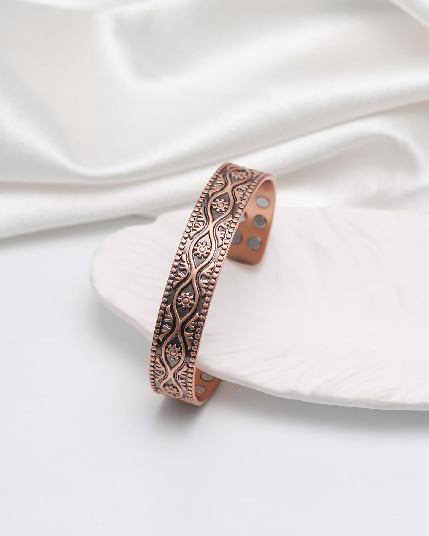 Jecanori Copper Bracelet for Men, 18X Strength Mens Magnetic Copper Bracelets with 3,800 Gauss Magnets, 99.99% Pure Solid Copper, Copper Jewelry Gift