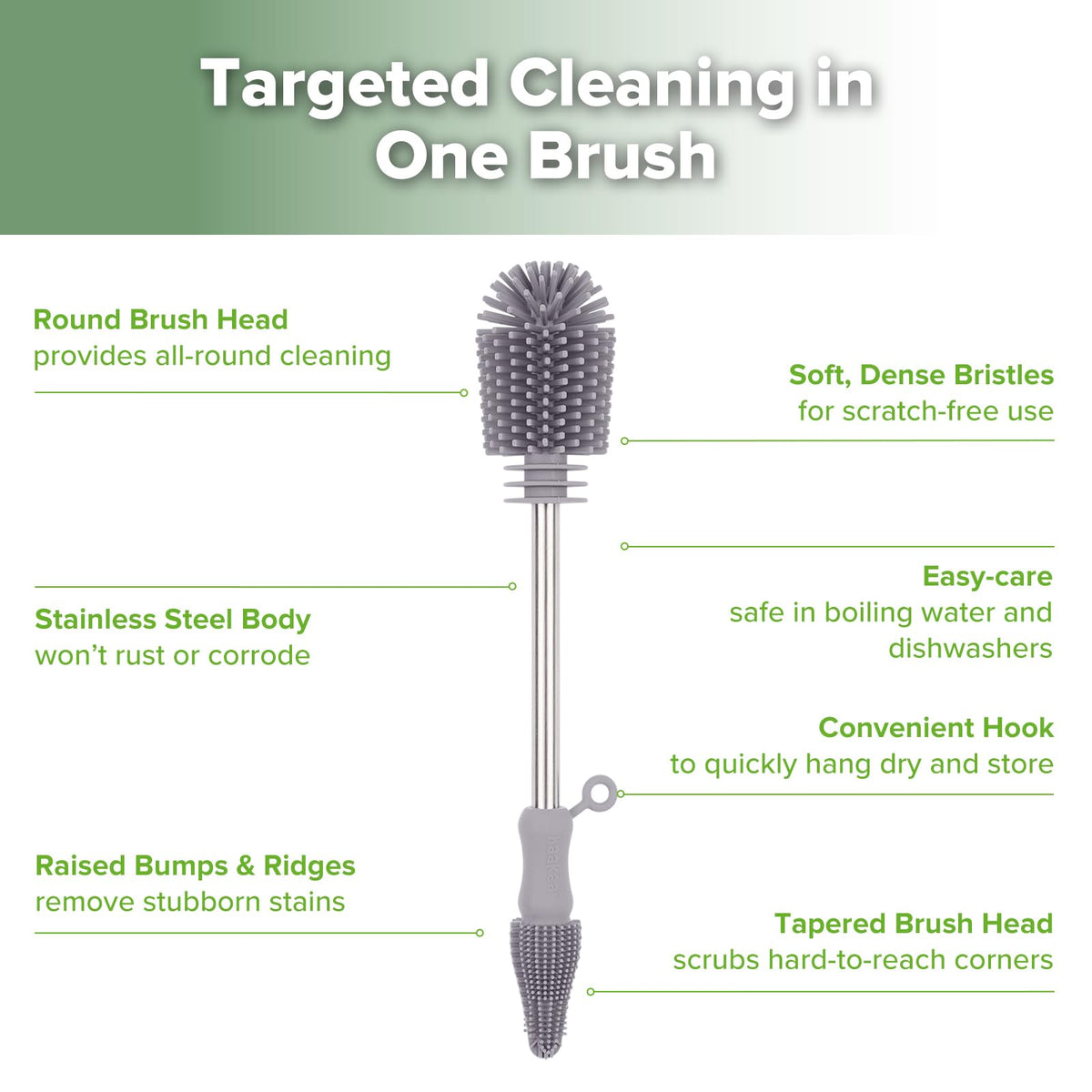 Silicone Cleaning Brush for Baby Bottles and Crevices