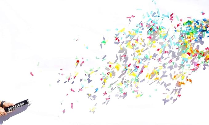 Legend & Co. 12 inch Confetti Cannons Multicolor | Biodegradable Confetti & Air Powered | Launches 20-25ft | Celebrations, New Year's Eve, Birthdays and Weddings (5 Pack)