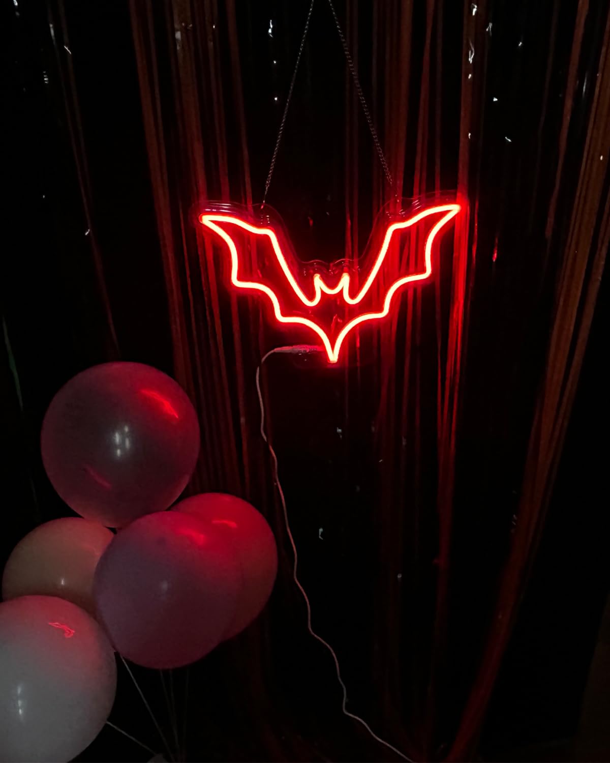 Big Bat Neon Sign for Halloween, 15 * 10 Inch Spooky Vampire Wall Decor & Halloween Decoration –Dimmable Red Bat Sign, Decorative Lighting, Power Adapter Included
