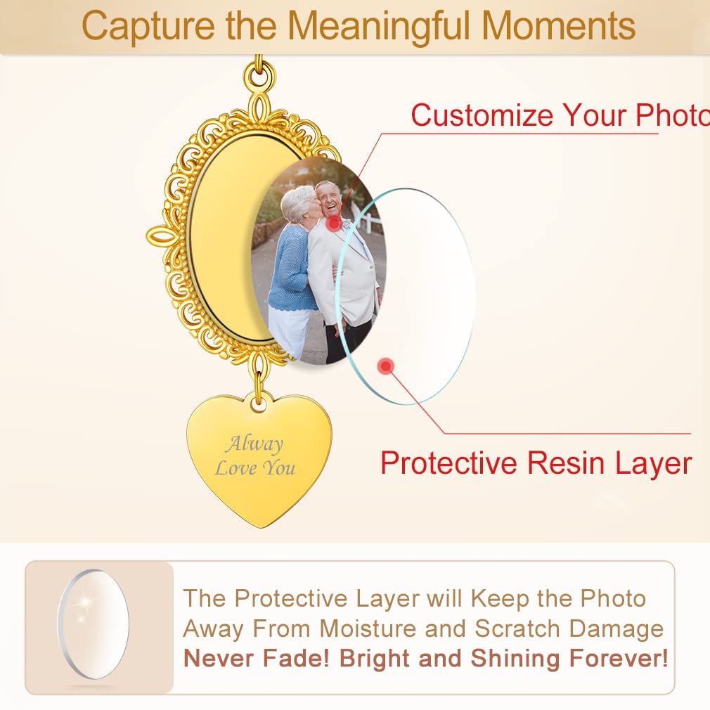 Custom4U Personalized Picture Pins Wedding Bouquets Photo Charms for Bride