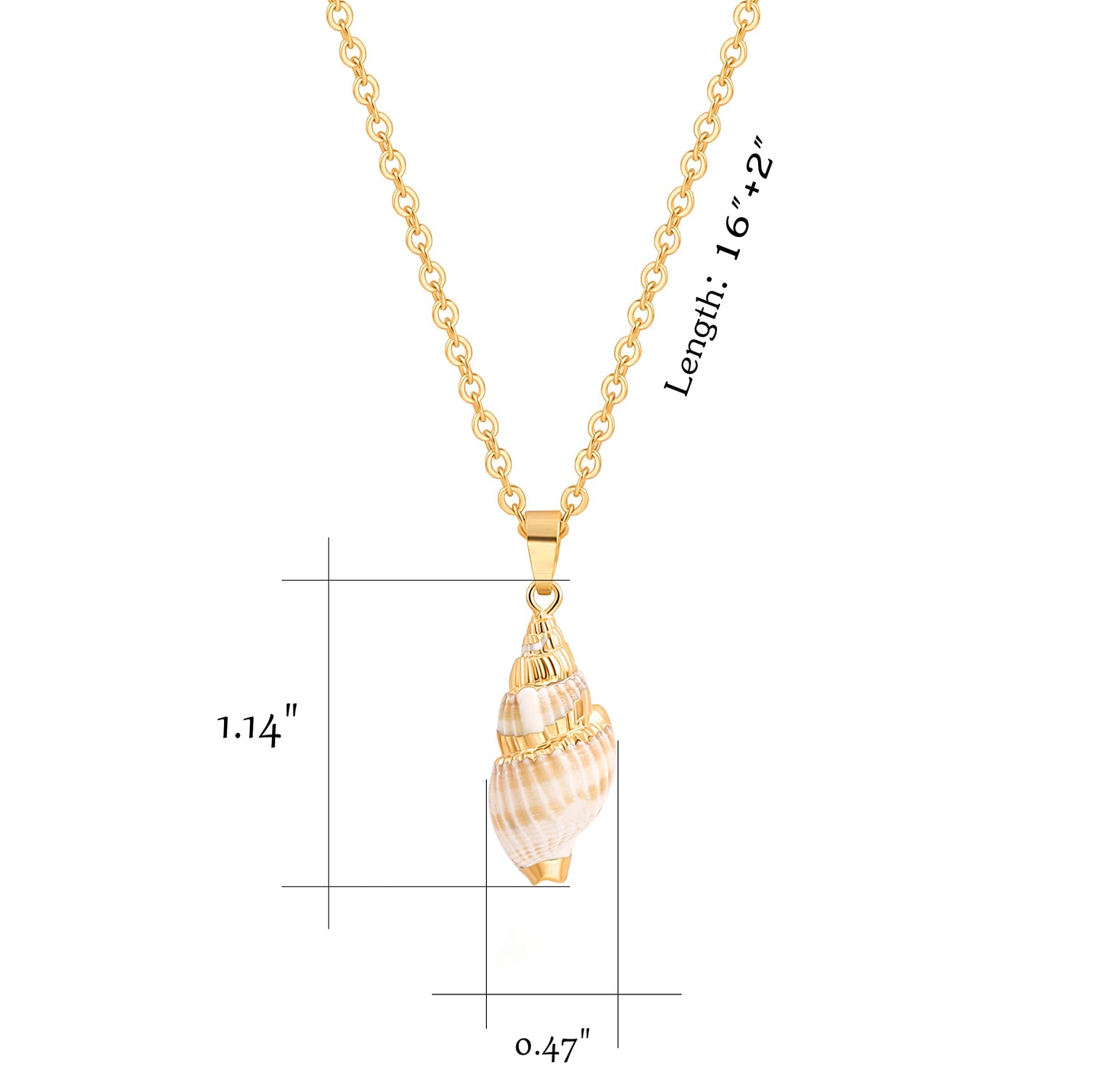 POTESSA Boho Seashell Pendant Necklace for Women Natural Beach Conch Adjustable Chain Necklace Hawaiian Jewelry