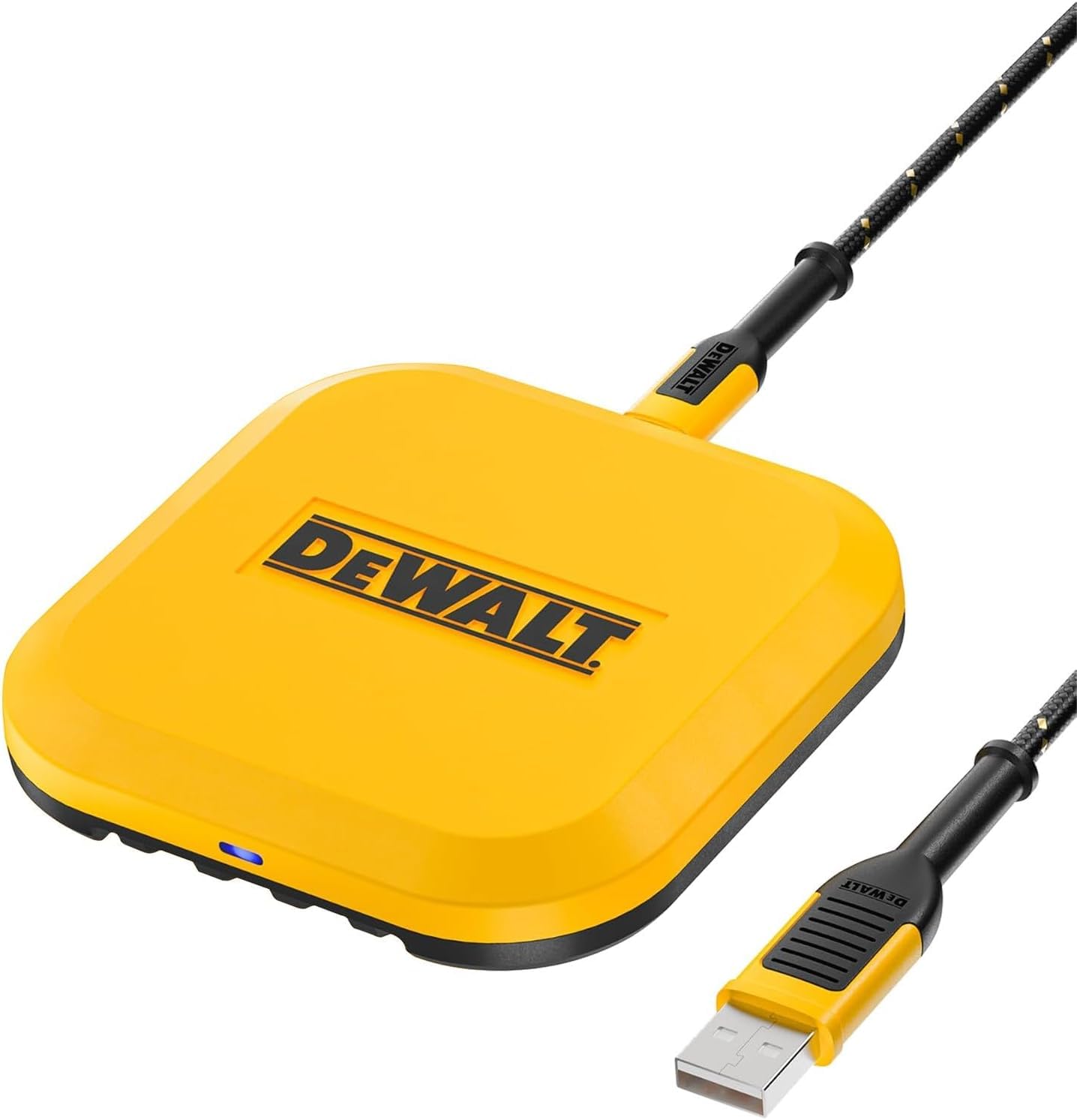 DEWALT Heavy Duty Wireless Charger, 10W Max Fast Wireless Charging Pad Compatible with iPhone 17/16/15/14/13/12/11/X/8 Pro Max Plus Samsung Galaxy S22/S21 AirPods (Type C Cable/AC Adapter Included)