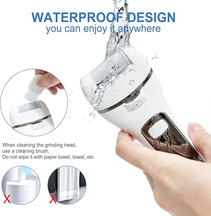 Electric Foot File Hard Skin Remover Callus Dead Skin Pedicure Tools for Feet, Portable Foot Care Kit