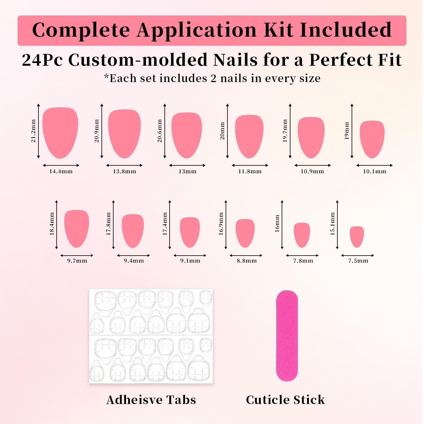 Goolich Short Almond Tortoise Shell Press On Nails, Brown French Tip Nails Press ons Set with Adhesive Tabs, 24 Pcs 12 Size Reusable Full Cover Glue on Nails for Women