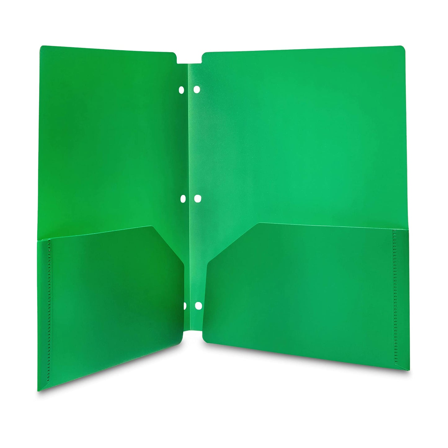 Amazon Basics Plastic 3 Hole Punch Folders with 2 Pockets, 8.5 x 11 inches, Pack of 12, Assorted Color