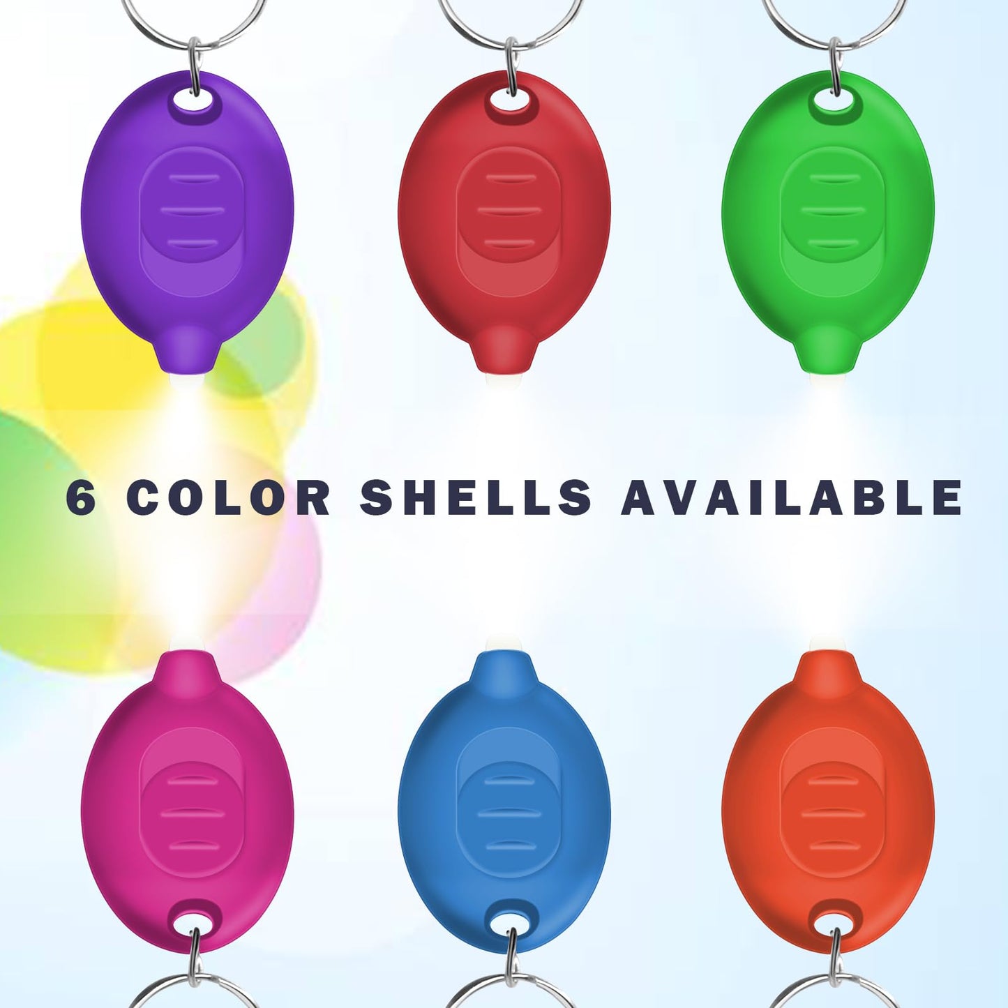 Daemson Mini LED Keychain Flashlight, Ultra Bright Tiny Flashlight, Small Keychain Flashlight White Light, Micro Pocket Key Ring LED Flashlight for Emergency Lighting - Multicolor Shell (32PCS)