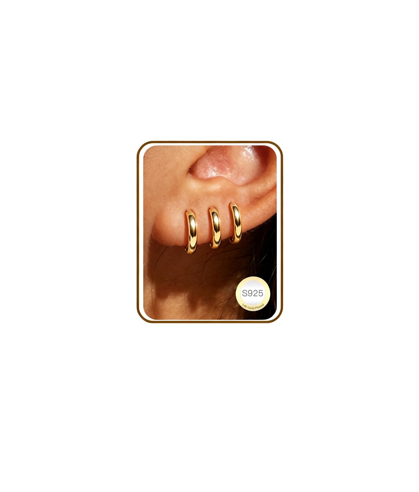 DORANA 14K Gold Plated Small Hoop Earrings for Women Gold Huggie Earrings Non Tarnish Small Hoops Stackable Earring Stacks Sets for Multiple Piercing