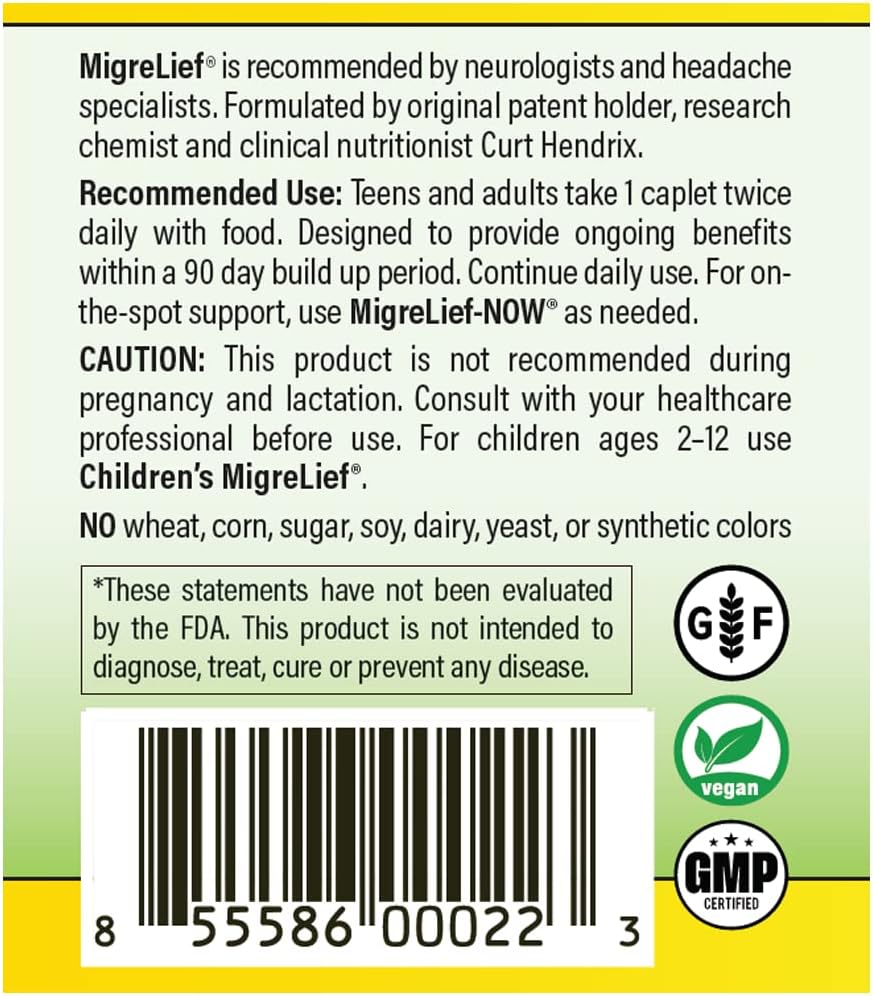 MigreLief Nutritional Support & Comfort Kit for Migraine Sufferers - MigreLief Original Daily Triple Therapy Formula, Plus MigreLief Comfort Stick Essential Oils Roll-On (10ml) - 1 Month Supply.