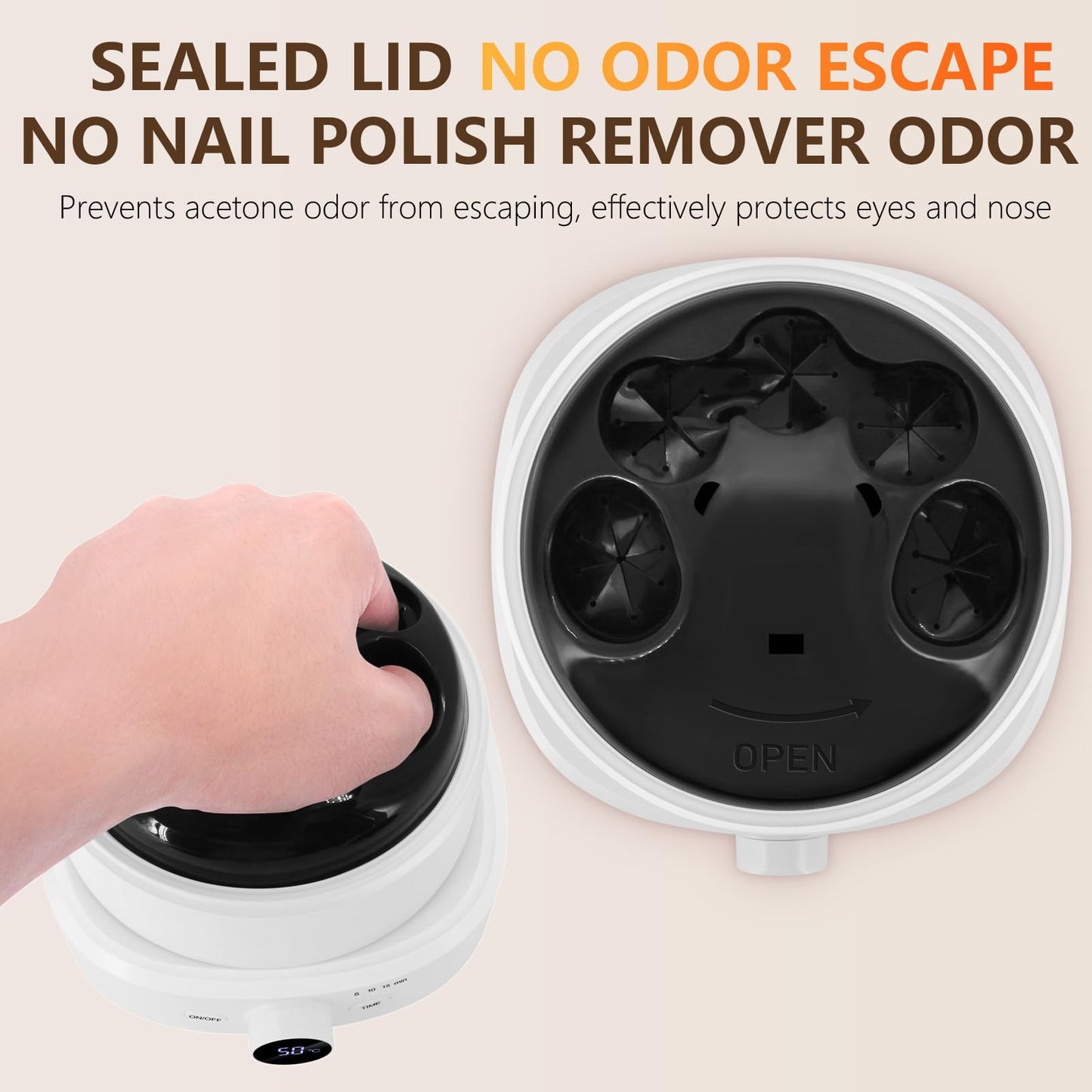 Electric Nail Soaking Bowl, Adjustable Temperature Heated Soak off Bowls Nail Polish Remover Warmer Machine Acrylic Nails Soak Bowl, Professional Finger Manicure Soaking Bowls for Home Salon