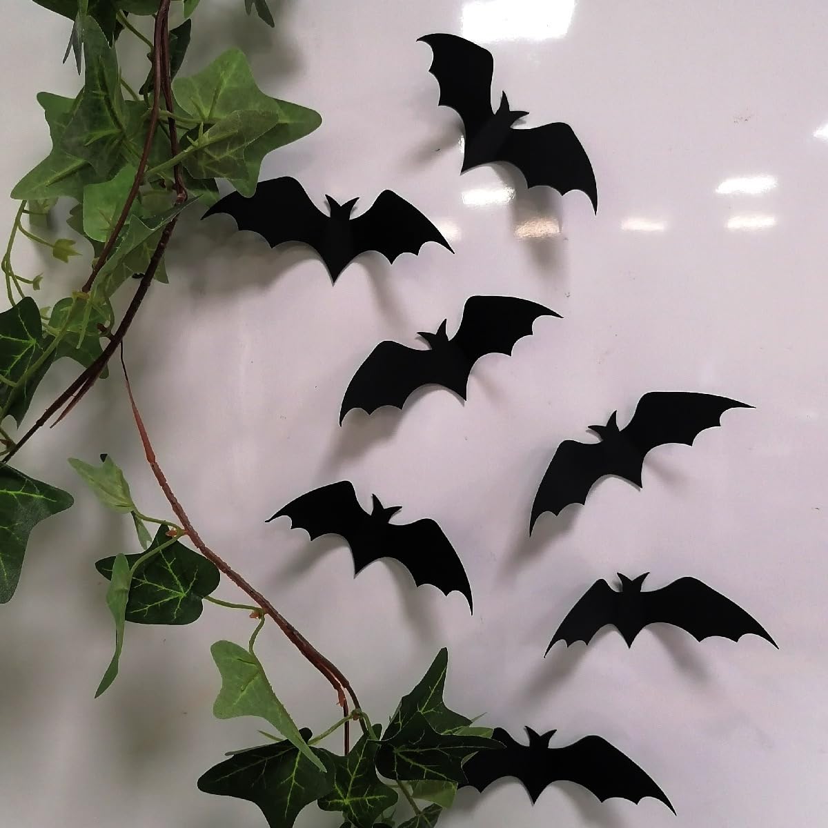 Adam Victor 3D Bats Wall Stickers, Halloween Decors- 36 Black Bats and 36 Red Bats- Halloween Party Decoration