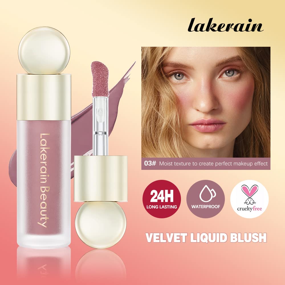 Soft Velvet Liquid Blush Face Makeup Matte Cream Blush for Cheek Weightless,Long-Lasting,Natural-Looking,Smudge Proof,Dewy Finish Skin Tint Blush Makeup(#05)