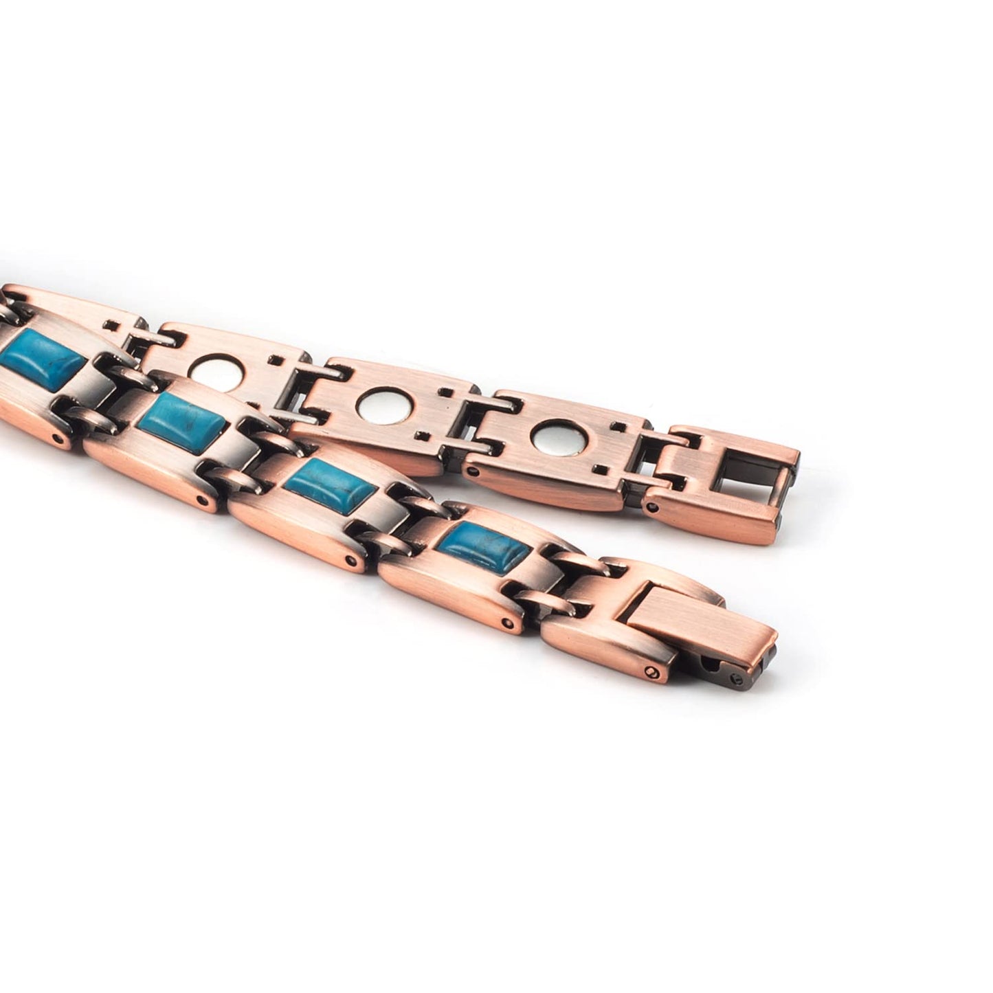EnerCoppeX Copper Magnetic Bracelet for Women - Turquoize Detox Jewelry with 3500 Gauss Magnet (G)