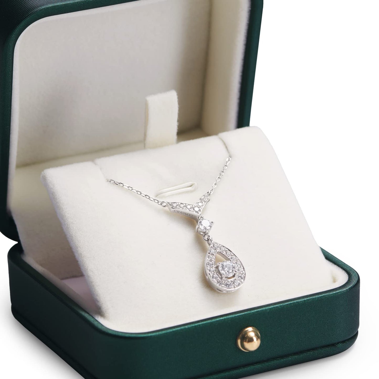 Oirlv Premium Leather Necklace Pendant Box Velvet Interior Velvet Jewelry Gift Box Long Chain Necklace Display Storage Case