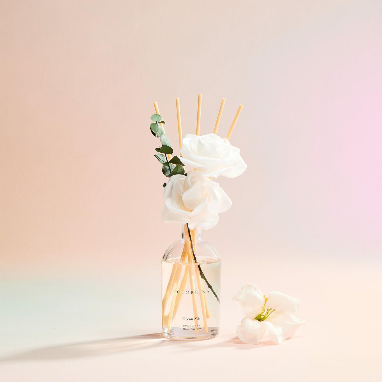 COCORRÍNA Reed Diffuser - Ocean Mist Scent, 6.76 fl oz Essential Oil with 8 Reed Sticks - Home Fragrance for Bedroom Bathroom Shelf Décor