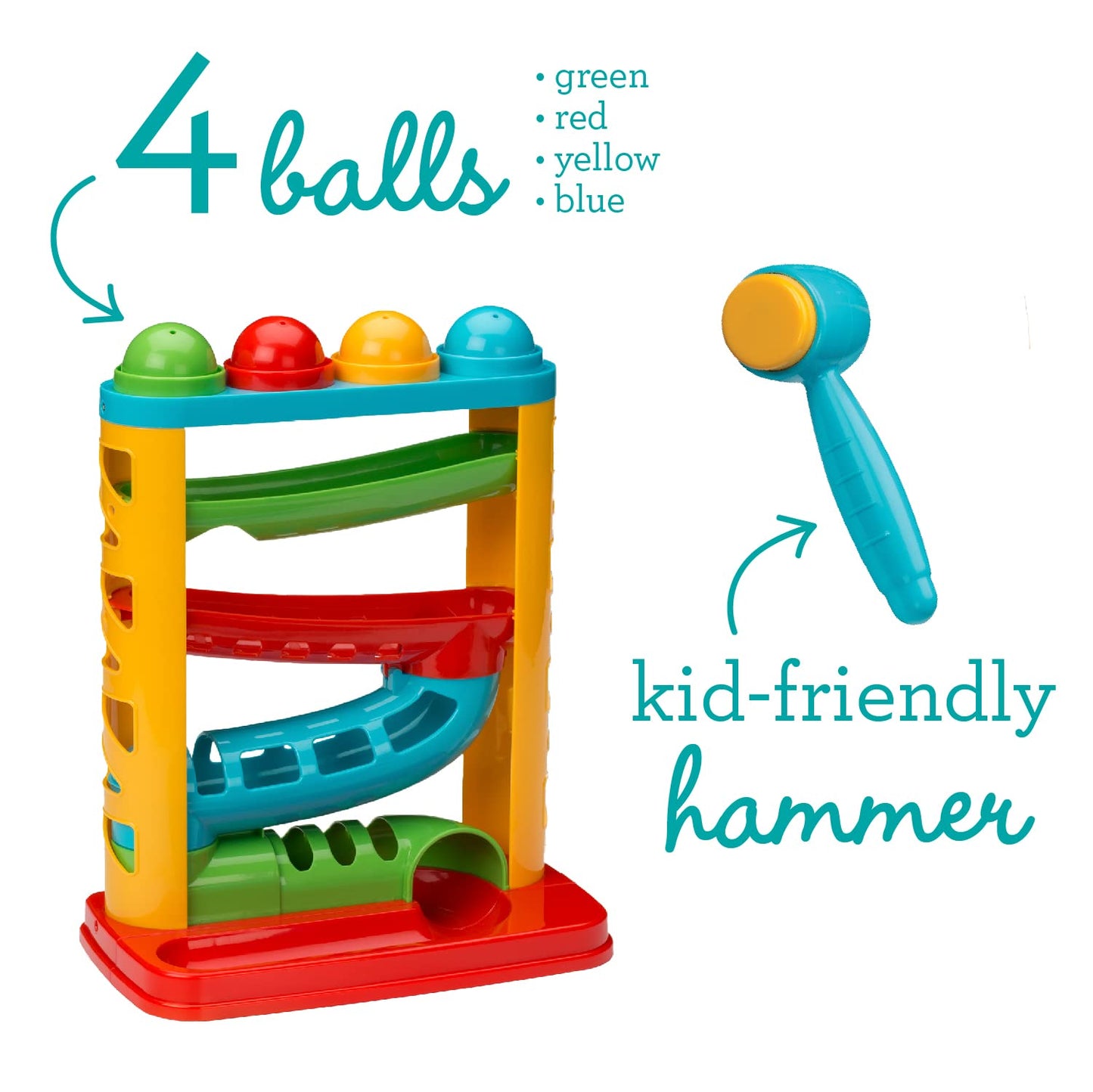 Infantino Ball Tower & Sensory Blocks Set - Educational Baby Toys, Hand-Eye Skills, Cause & Effect, Easy Grip Building Blocks