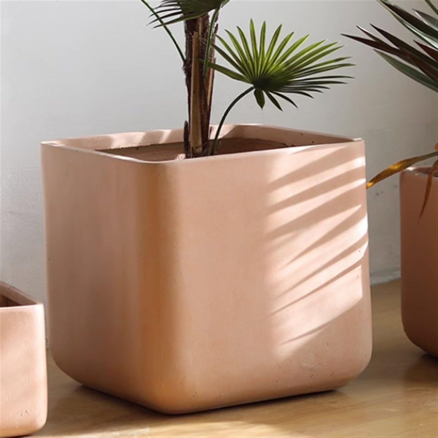 Xilin-872 Plant Pot, Flower Pots, Square, Large, Artificial Concrete, Tall Model, Green Plants and Flowers, Flower Pots, Simple, Plain Floor Decoration, Planters Flower Planters (White, Large)