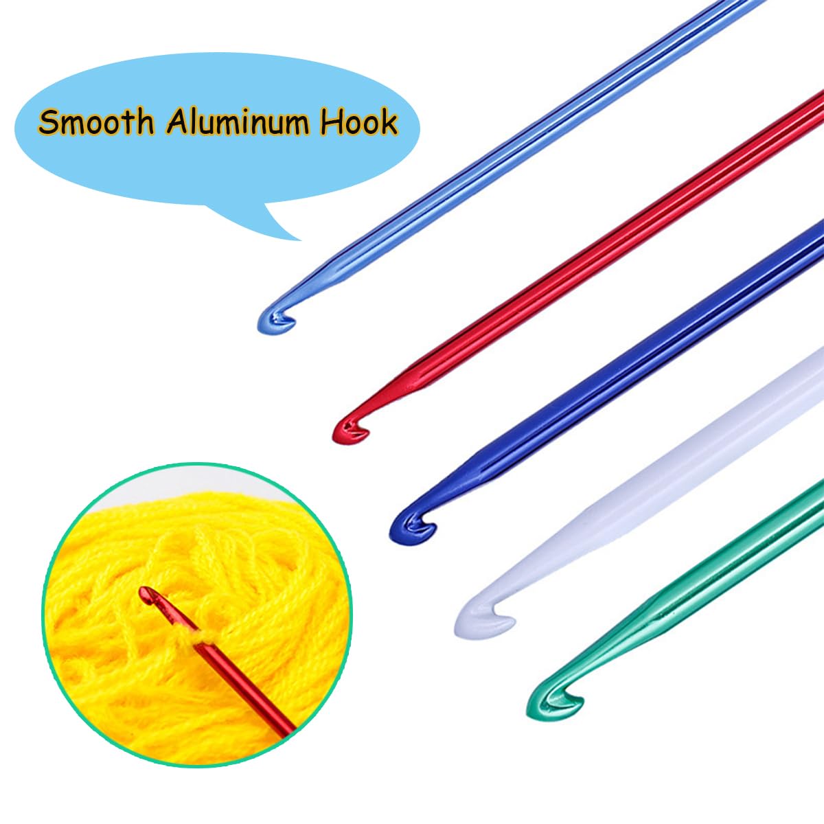 Weabetfu Tunisian Crochet Hook 8mm 9mm 10mm Long Crochet Hooks Set 3pcs Extra Long Crochet Hook 13.8 Metal Afghan Crochet Needles for Crocheting,Perfect for Beginner/Lightweight/Easy to Use