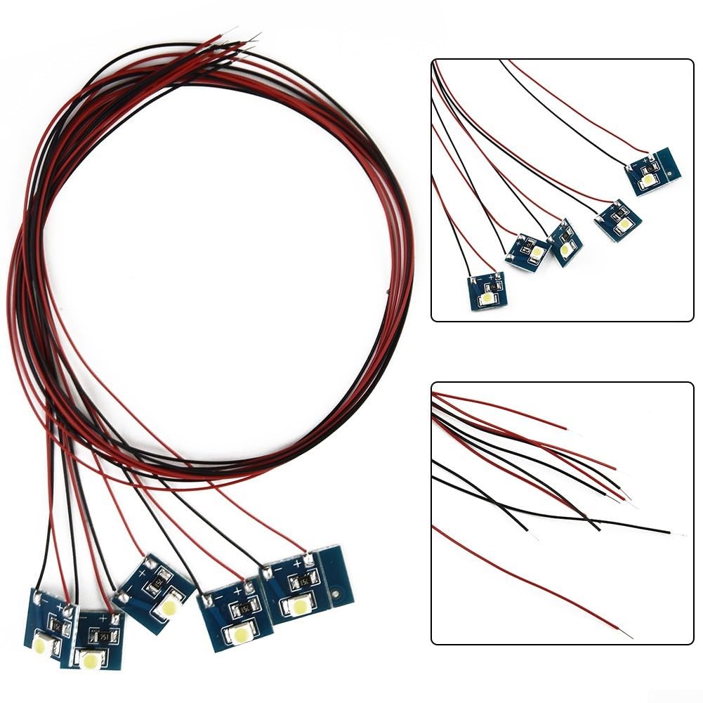 Clashpower 5pcs Model Train Pre-soldered Wired 12v LEDs for Model Railway Building Interior Lighting Decorations(Warm Light), AN1783C09GNC1EB8388223FY8F