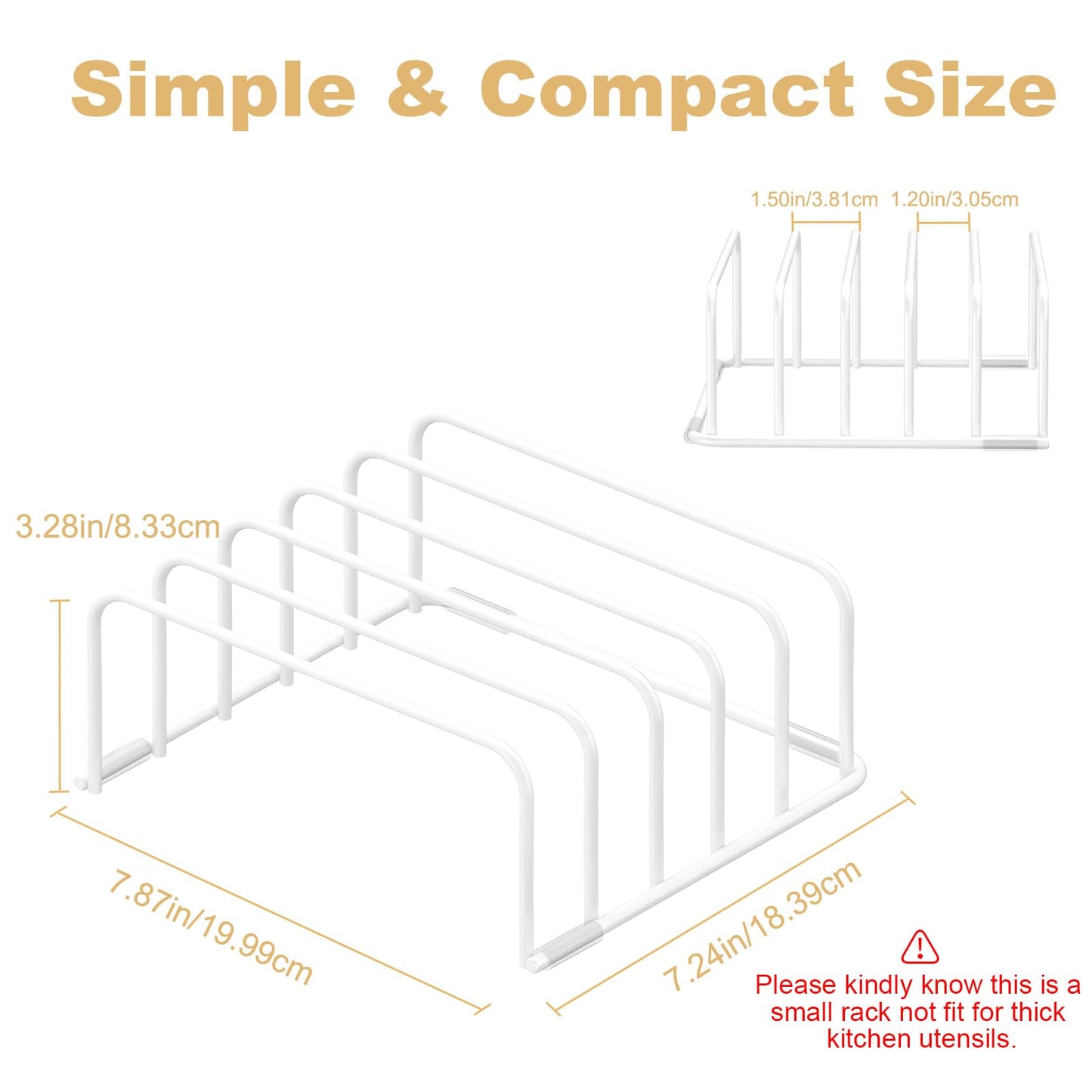 Fikoksol Cutting Board Organizer and Baking Sheet Rack, [1-Pack] White Heavy Duty Metal Cookie Sheet Organizer for Cutting Board Storage & Plate Holder for Cabinet, Tray Dividers for Cabinets
