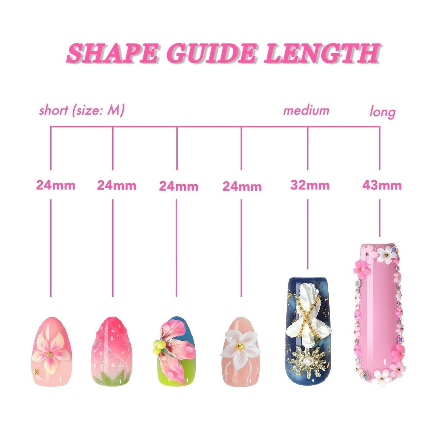 Cute Pink 3D Cherry Strawberry & Grape Fruit Handmade Press On Nails, Almond Glossy Acrylic Fake Nails, 10pcs Reusable Summer Nails - Appife