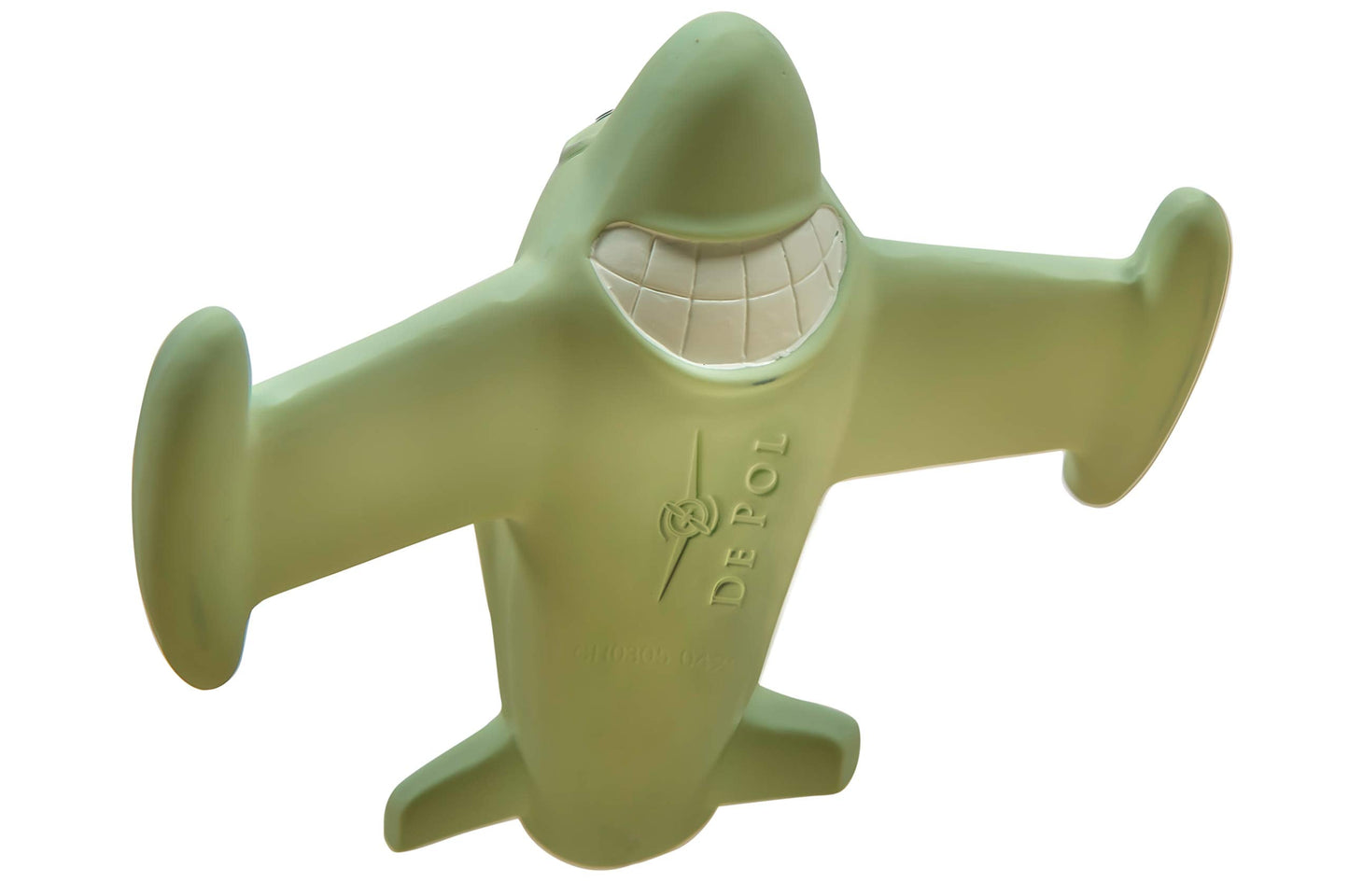 Chewy, The Teeth-32 Airplane Teething Toy 100% Natural Havea Rubber Green