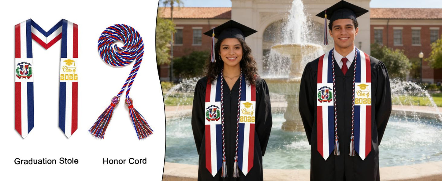 Silkovahamd 2026 Dominican Graduation Stole - Honor Cord, Class of 2026 Design for Dominican Graduates Ceremony Accessory Gifts
