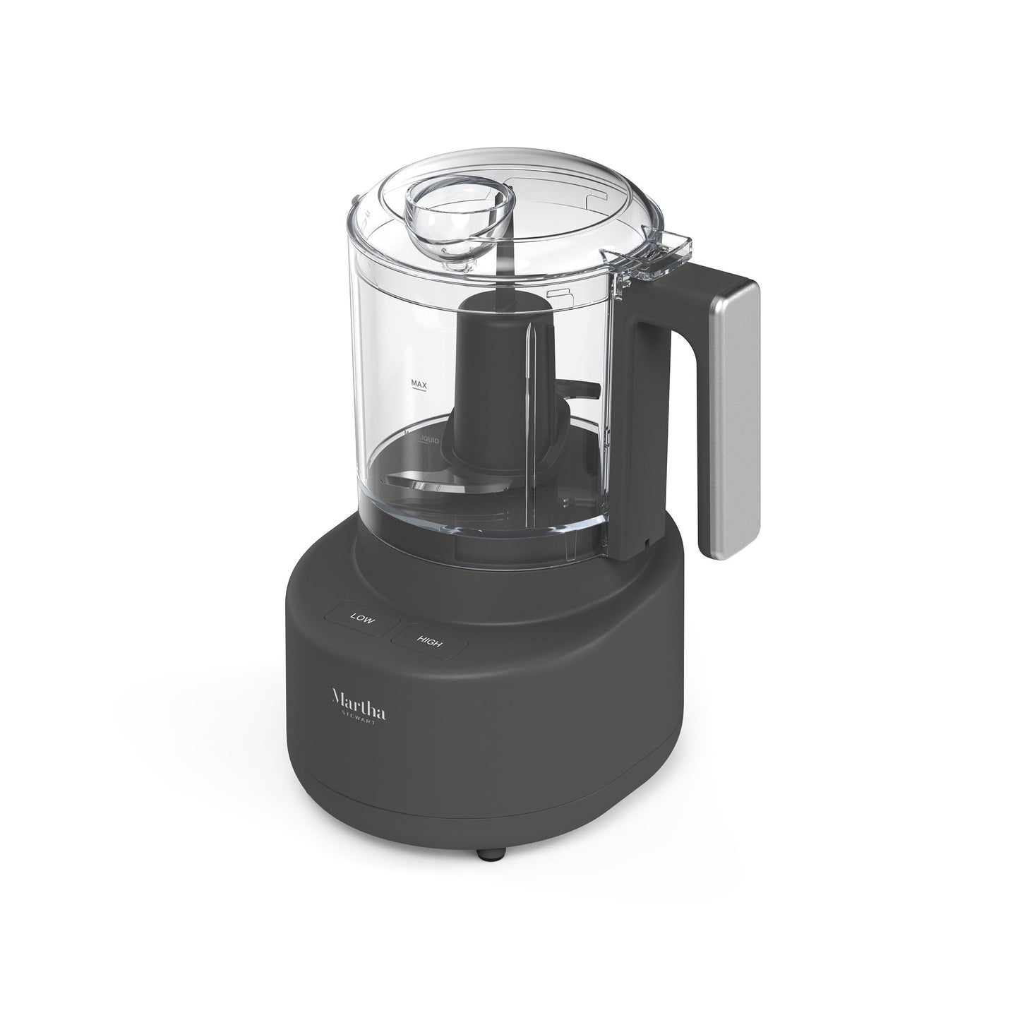 Martha Stewart 3 Cup Food Processor, Electric Vegetable Chopper, Stainless Steel Blades, 24oz BPA-Free Bowl, Pour Spout, Dicing, Mincing, Chop & Puree, Dishwasher Safe, Oil Chute, Easy-Clean, Caviar