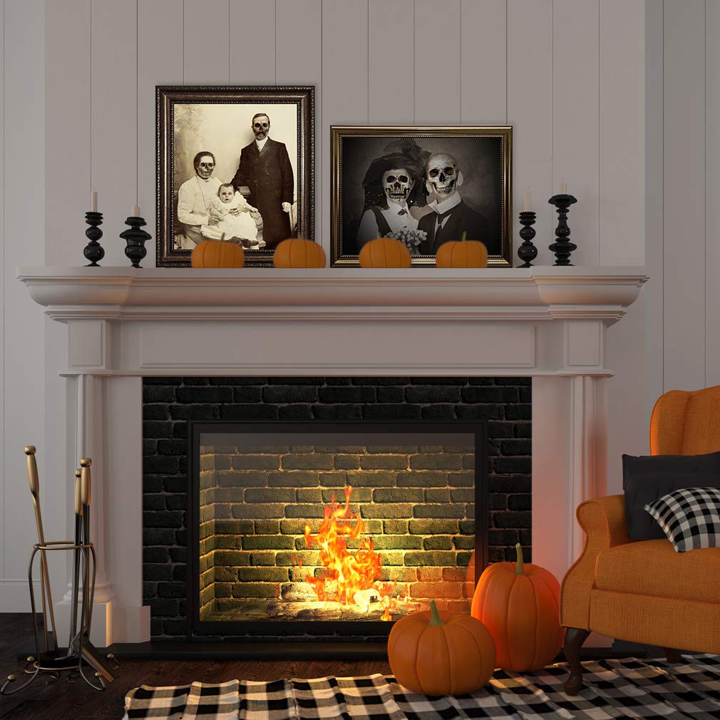 DUAIAI Halloween Decorations, 12 Pieces Laminated Halloween Gothic Decor Poster Frames Durable Haunted House Creepy Portraits Pictures Spooky Home Decor