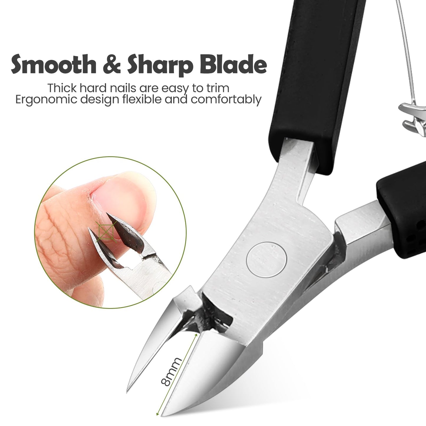 Leriton 12 Pack Cuticle Nippers Upgraded Trimmer Kit with Non Slip Silicone Handle Stainless Steel Cuticle Cutter Clipper Manicure Tool for Nail Care Fingernails and Toenails