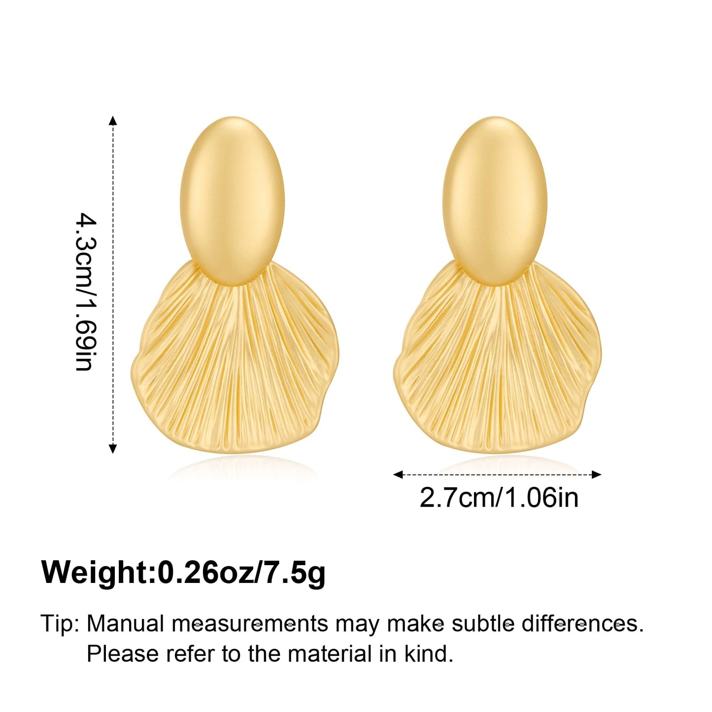 FILMOON Matte Gold Plated Earrings for Women Formal Statement Dangle Earrings Fashion Chic Jewelry