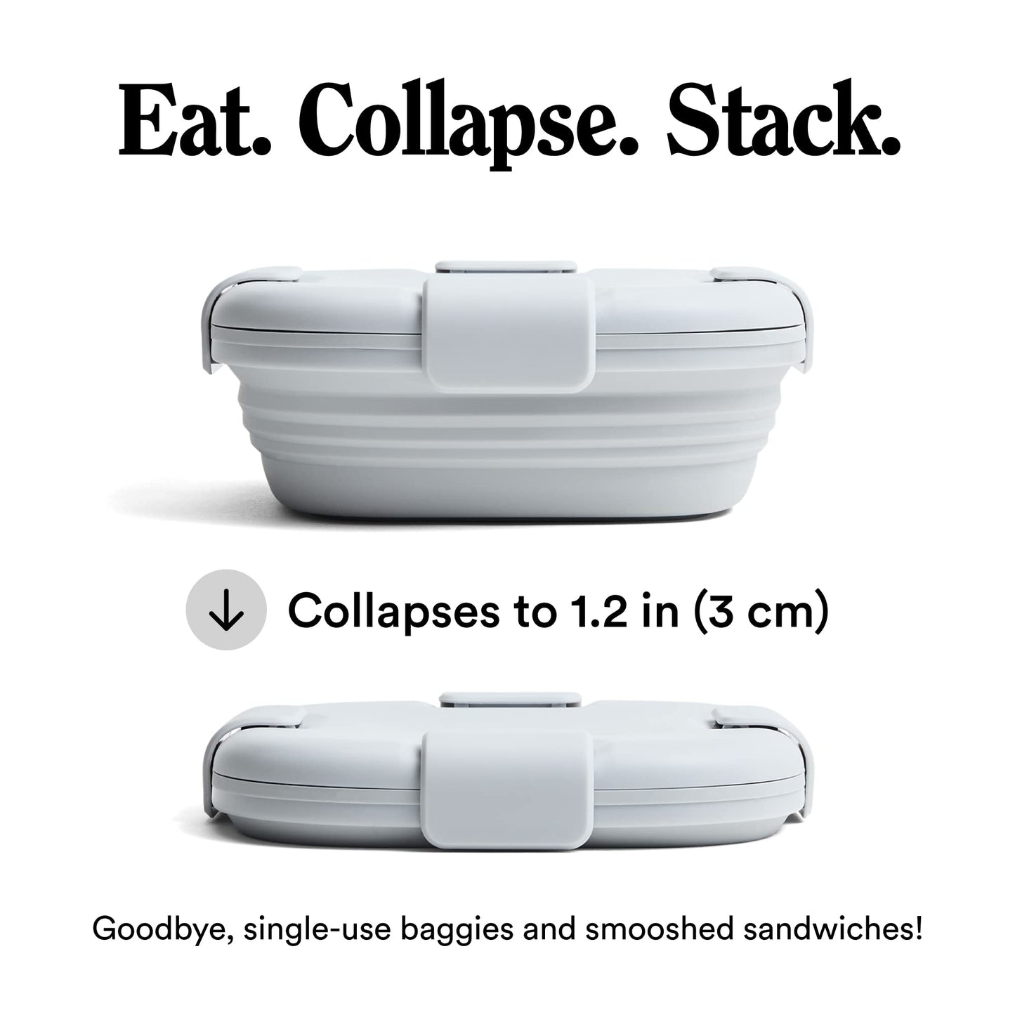 STOJO Collapsible Sandwich Box – 24oz, Reusable Food Storage Container, Silicone Bowl for Hot/Cold Food – Meal Prep, Lunch, Camping, Hiking – Dishwasher Safe (Cashmere, Set of 1)