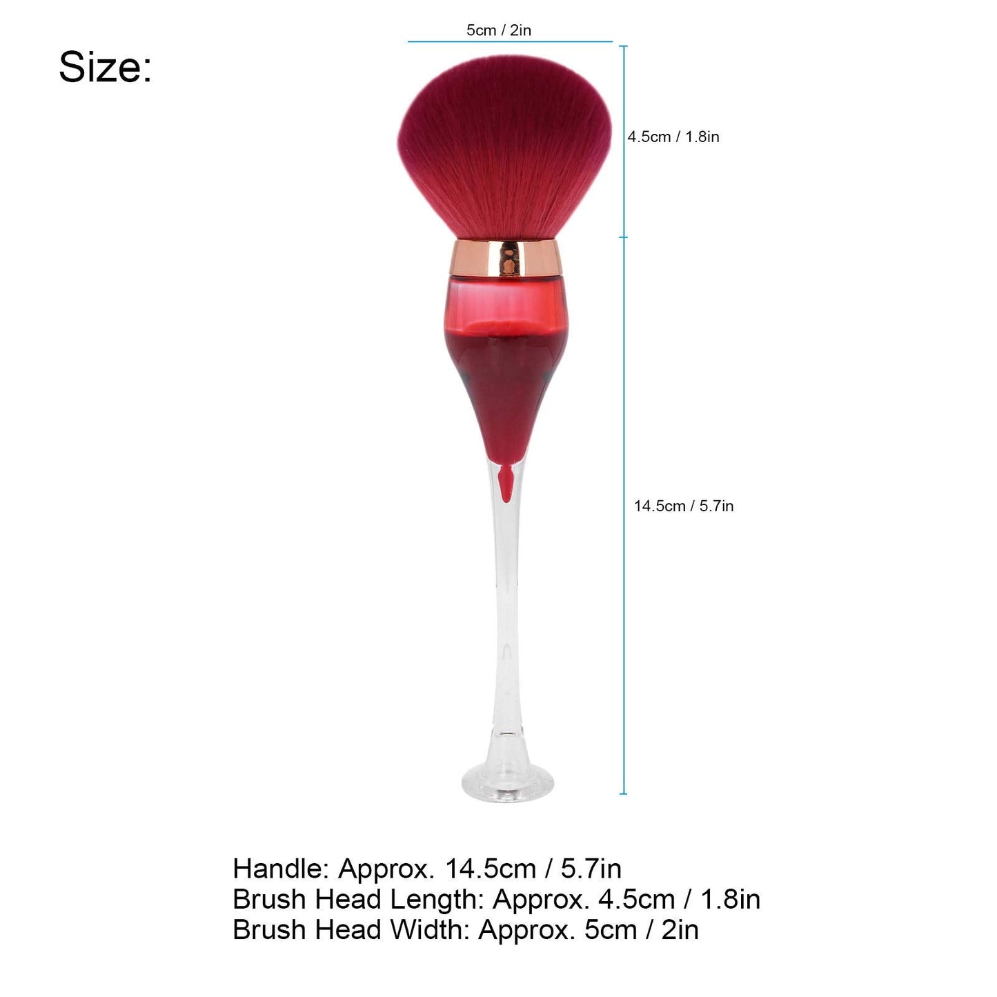 Nail Brush Dust Remover,Nail Dust Cleaning Brush Nail Art Powder Remover Brush Cleaner Makeup Blush Brushes(Rose red)