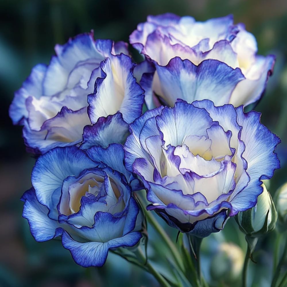 Eustoma Lisianthus Plant Live, Lisianthus Flowers Well Rooted Plug 2-3 Inch Height, Lisianthus Thornless Roses Seedling (Rare Blue Lisianthus)