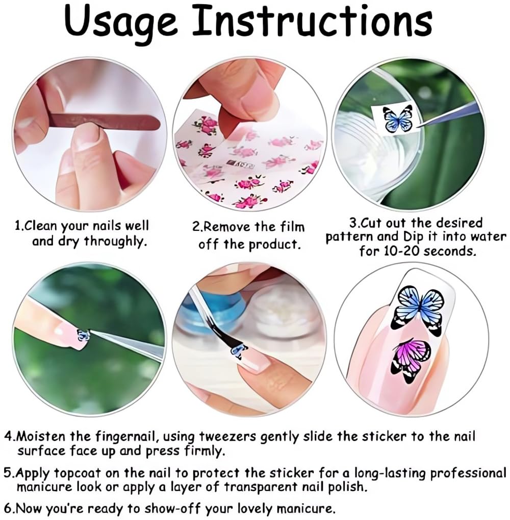 Butterfly Nail Art Stickers Decals Shell Light Butterfly Nail Decals 1PCS 5D Embossed Nail Stickers Bronzing Pink Design Spring Summer Manicure Accessories for Women DIY Nail Art Decorations