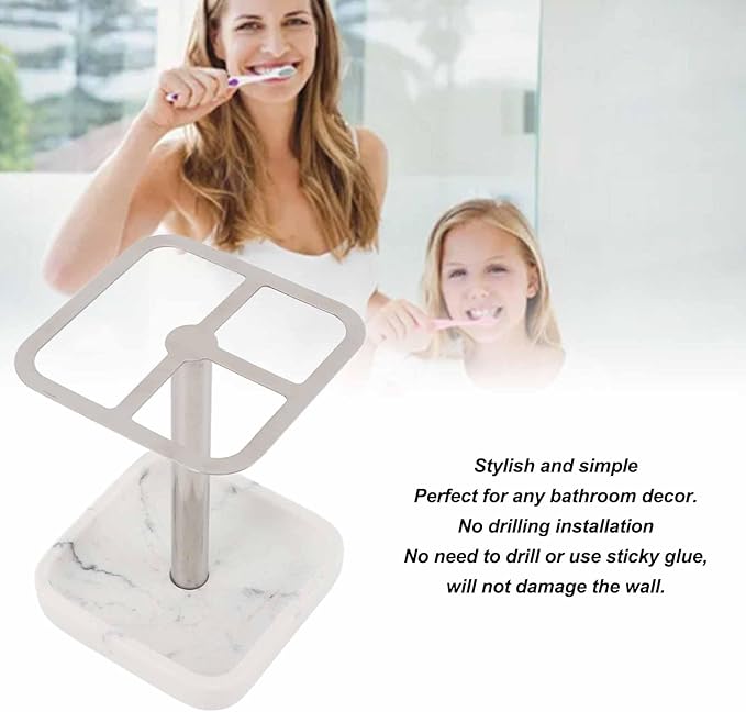 Electric Toothbrush Holder, 3 Slots Tooth Brushing and Toothpaste Holder 304 Stainless Steel Toothpaste Organizer Space Saving Toothpaste Storage Stand for Bathrooms Countertop