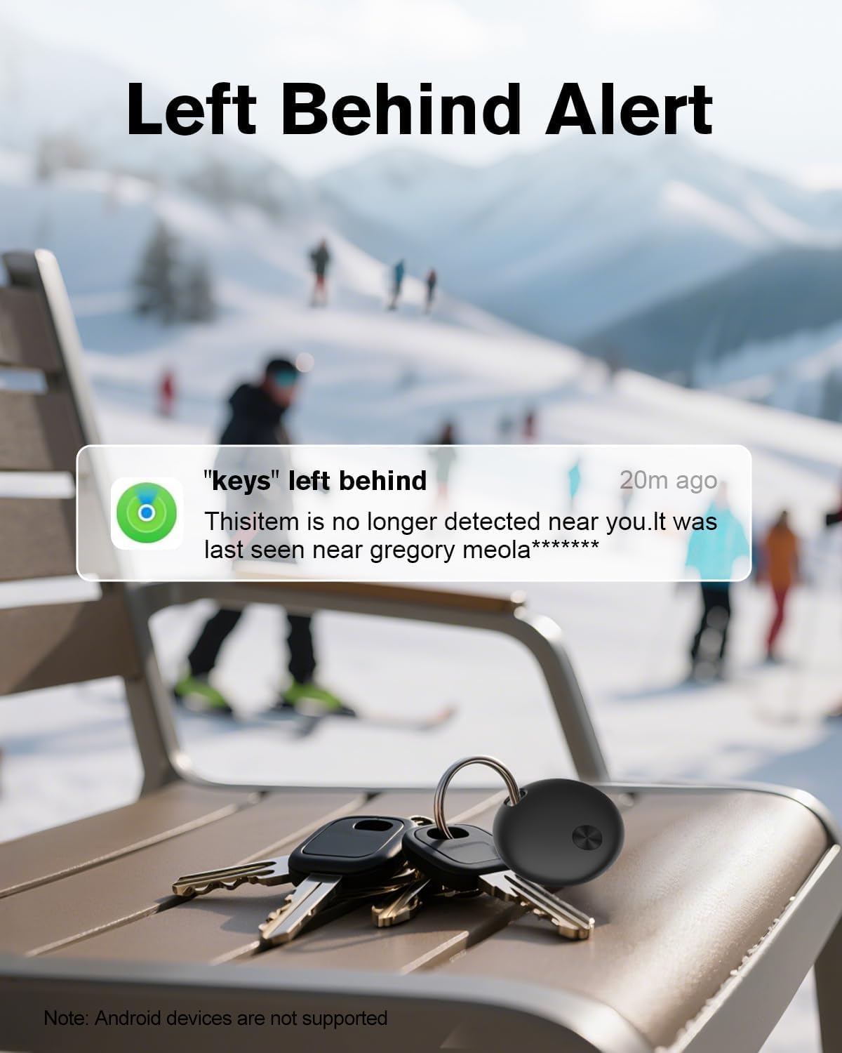 Smart Tracker Tag Item Finder 4Pack, Compatible with Apple Find My APP (iOS Only), IP67 Waterproof, Replaceable Battery, Suitable for Luggage, Bags, Wallets, Backpacks, Keys (weTag mini)
