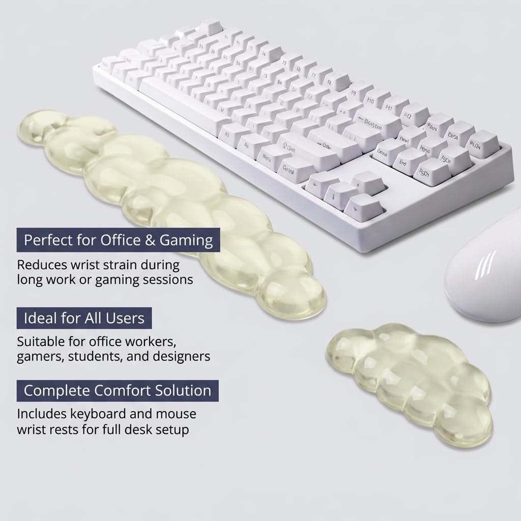 Ultimate Cute Ergonomic Wrist Rest – Instant Relief, Cloud-Like Comfort, Premium Silicone & TPU, Ultra-Soft, Durable, Gift-Boxed for Office, Study, Gaming & More