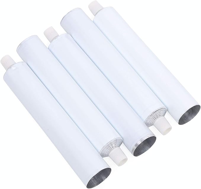 DNYSYSJ 100ml Refillable Aluminum Tubes - 100PCS Needle Cap Squeezable Containers,White Empty Toothpaste & Lotion Tubes for Travel Toiletry, Cosmetic Samples