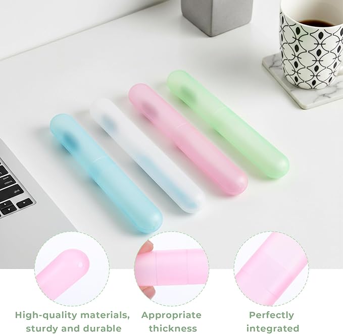 8 PCS Toothbrush Travel Case, Plastic Toothbrushes Covers Portable Tooth Brush Holder for Travel Toothbrush Holder Toothbrushes Container Protector Tooth Brush Case for Trip Camping Home Business