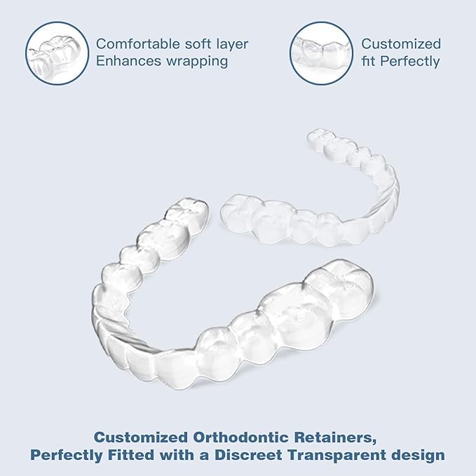 Custom Mouth Guard for Grinding Teeth at Night，2 Pack Comfortable Grinding Guard for Adults Teeth Retainer for Upper and Lower Teeth, BPA-Free, Durable,Easy to Use, for Adults and Teens