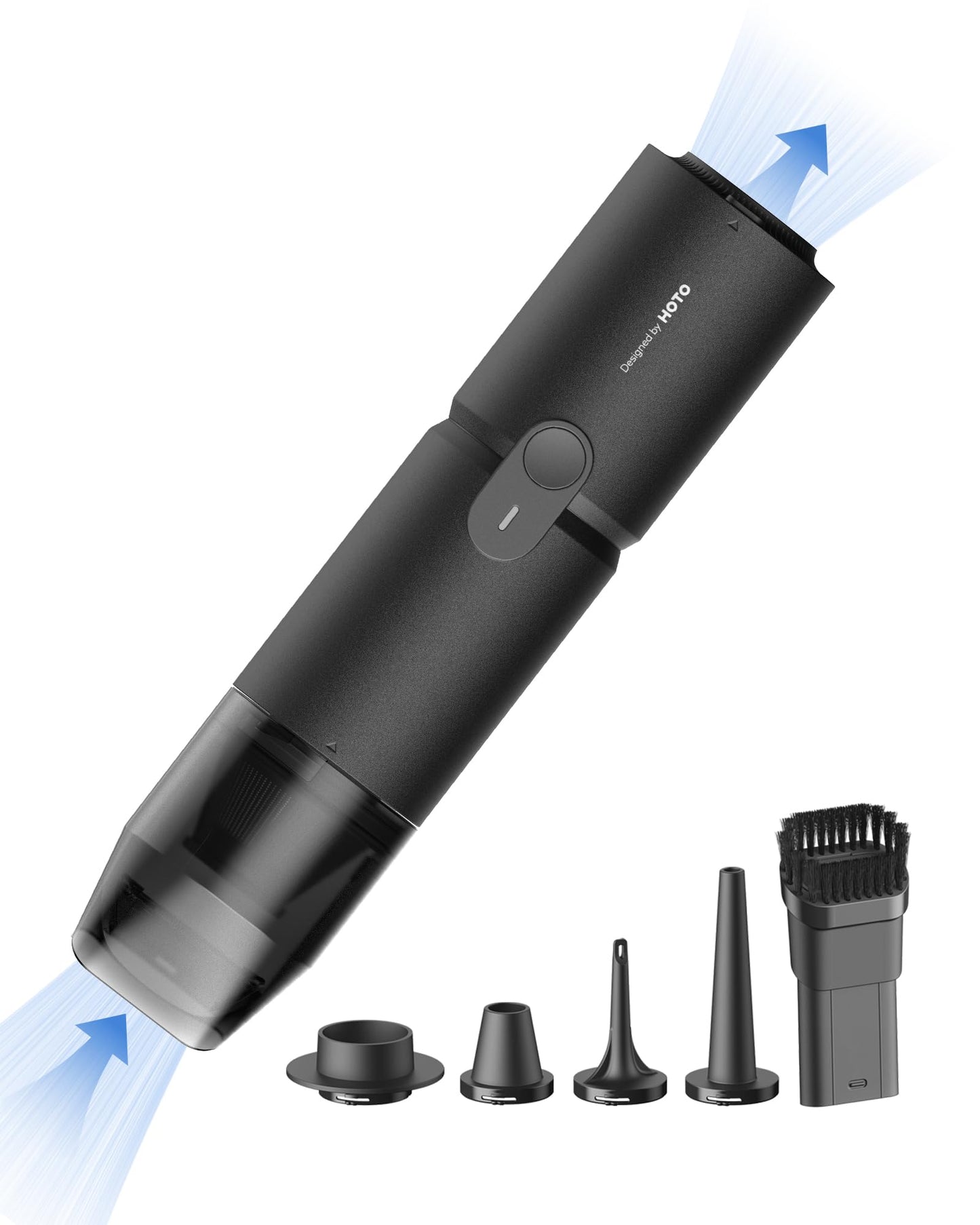 HOTO Handheld Vacuum Cleaner Cordless, Desk Vacuum Cleaner Compressed Electric Air Duster 15000Pa Suction, 4-in-1 Portable Vortex Vacuum Dust Buster Air Blower for Computer, Keyboard, Coffee Grounds