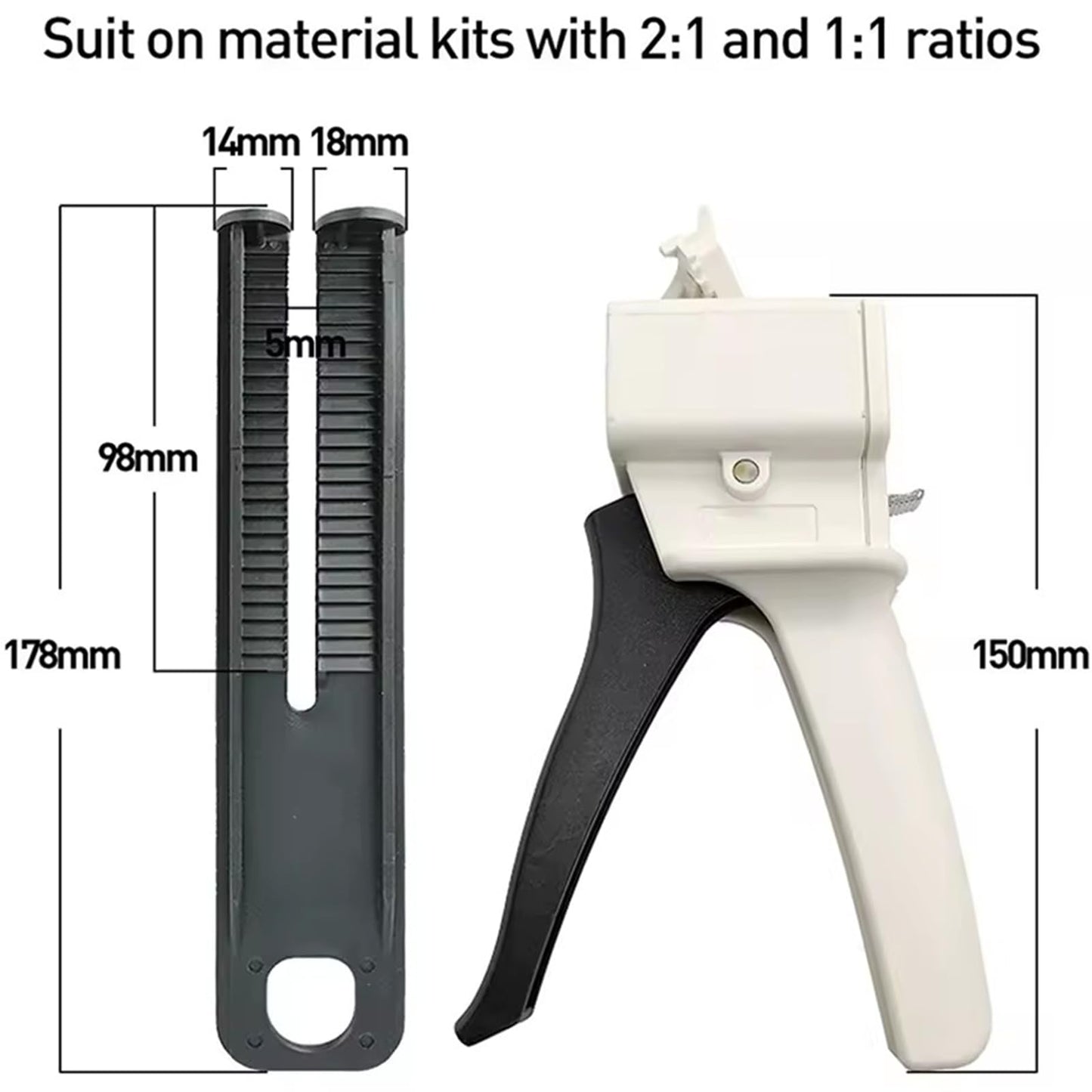 1:1/1：2AB glue gun 50ml epoxy resin glue gun two-component dispensing gun AB epoxy sealant gun applicator manual dispensing gun kit