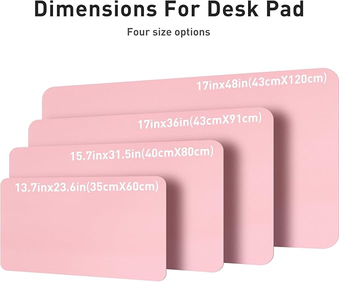 Aothia Leather Desk Pad Protector, Mouse Pad, Office Desk Mat, Non-Slip PU Leather Desk Blotter, Laptop Desk Pad, Waterproof Desk Writing Pad for Office and Home (31.5" x 15.7", Fairy Pink)