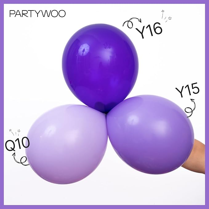 PartyWoo Purple Balloons 85 pcs Different Sizes of 18 12 10 5 Inch Purple Balloon Arch Kit Garland for Birthday Engagement Wedding Bachelorette Bridal Shower Butterfly Party Decorations Purple-Y15