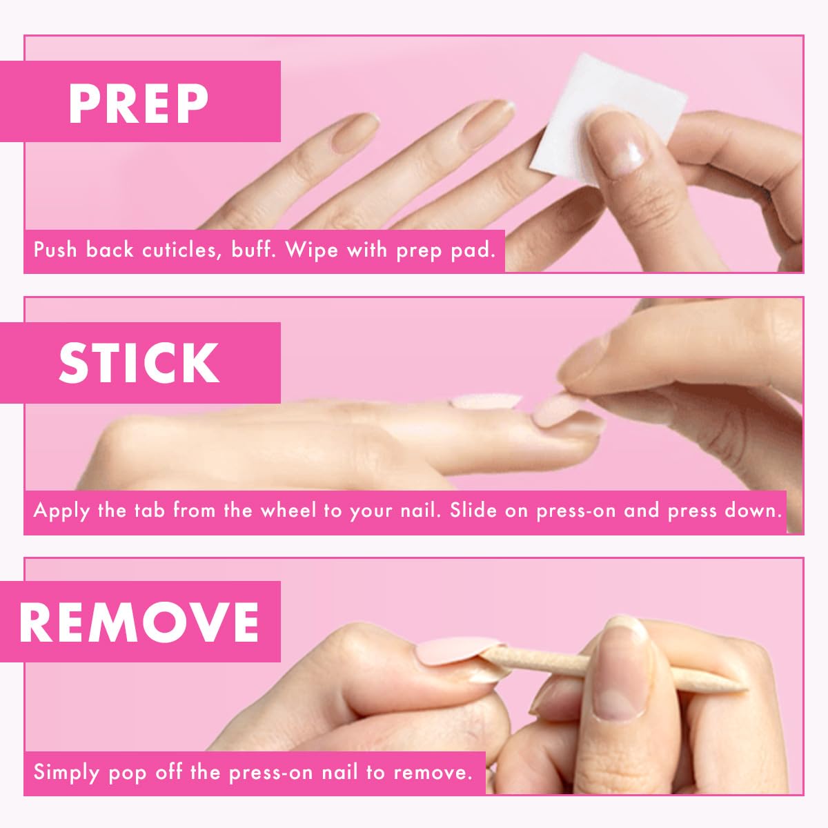 Olive & June Classic Super Stick Mani Press On Nails | No Glue Needed | 32 Tab Nails 16 Sizes | Non-Toxic Tabs Non-Damaging 7-Day Wear | Spring Flowers & Patterns | Short, Round | Mod Flowers