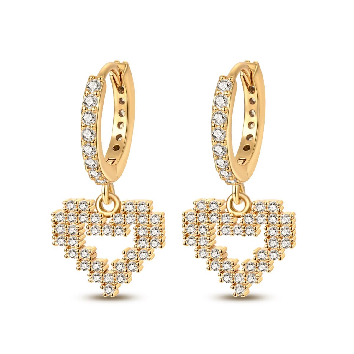 Cycuff 925 Sterling Silver Hoop Earrings Colorful Cubic Zirconia Jewelry Drop Earrings for Women Set Earring Presents for Her