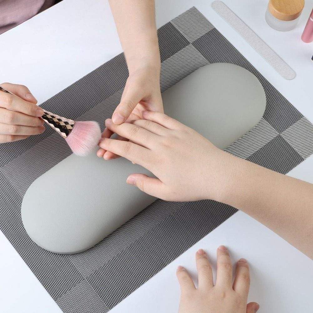 Nail Arm Rest Nail Art Tech Must Have Nail Tech Tool Manicure Hand Rest Pillow Cushion Hand Rest Sturdy Soft Leather Nail Pad For Salon Pedicure Manicure Hand Rest Hand Pillow Grey No Stand